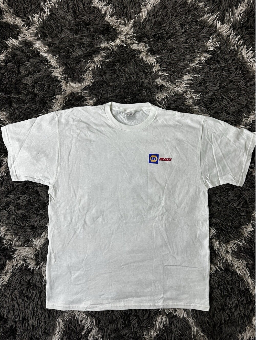 VTG 90s NAPA Brakes T Shirt Mens XL White Auto Parts Graphic Tee Heavy Cotton
